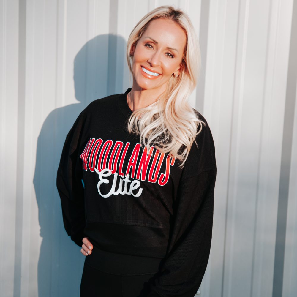 Varsity VNeck Sweatshirt Woodlands Elite Cheer Co.