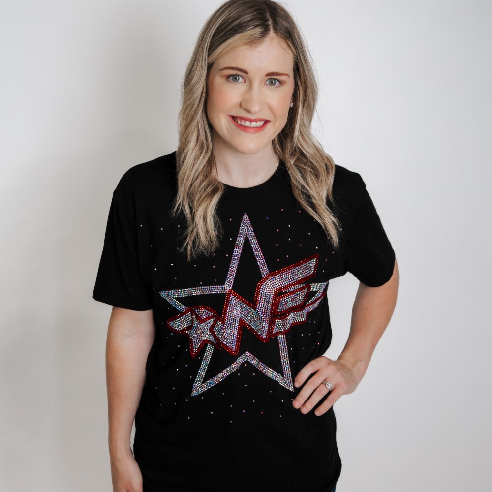 Black S/S Star Logo Bling Tee