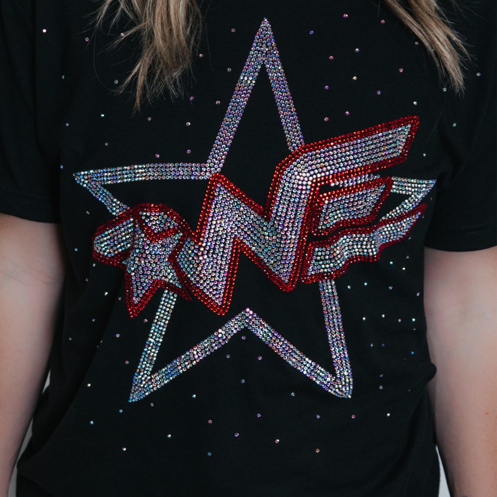 Black S/S Star Logo Bling Tee - Image 2
