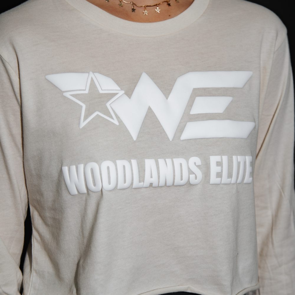 Cropped White Puff Logo L/S Tee - Image 2