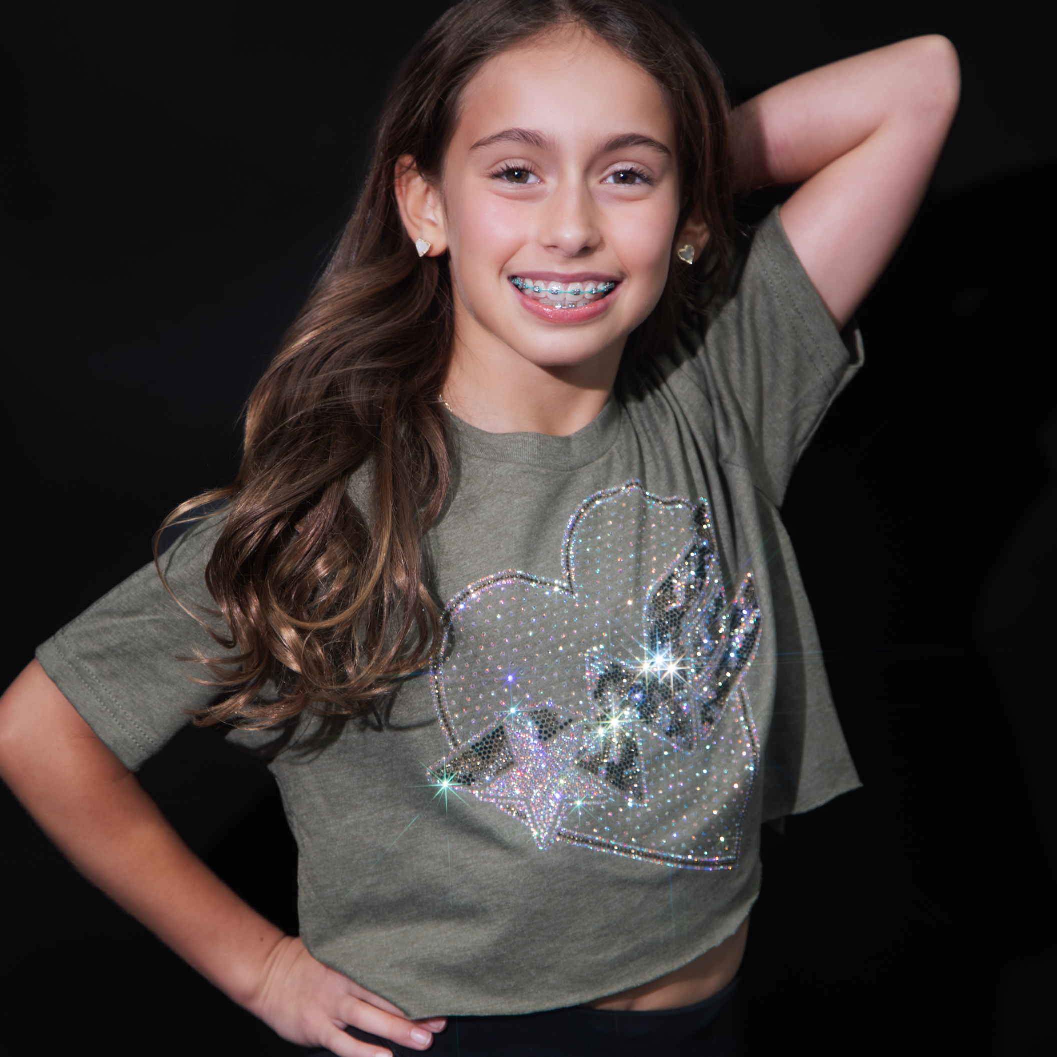 Gold/Black Bling Camo Logo on Green - Image 7