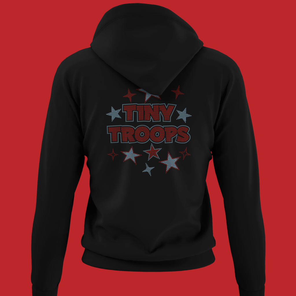 Albany Troops Bling Zip Up Hoodie - Order by 10/15/25