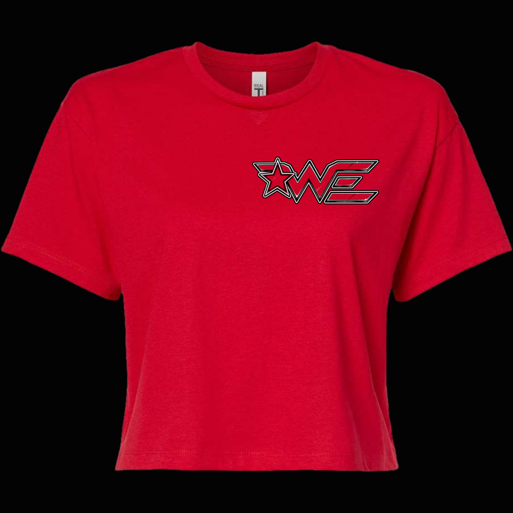 Red t-shirt featuring a black outlined star and the stylized letters 'OWE' on the left chest.