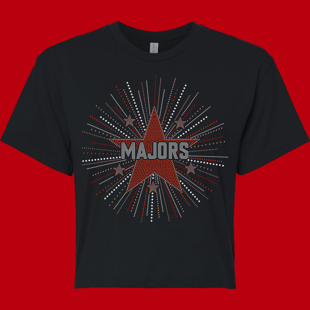 Majors Bling Crop Tee - Order by 10/4/26