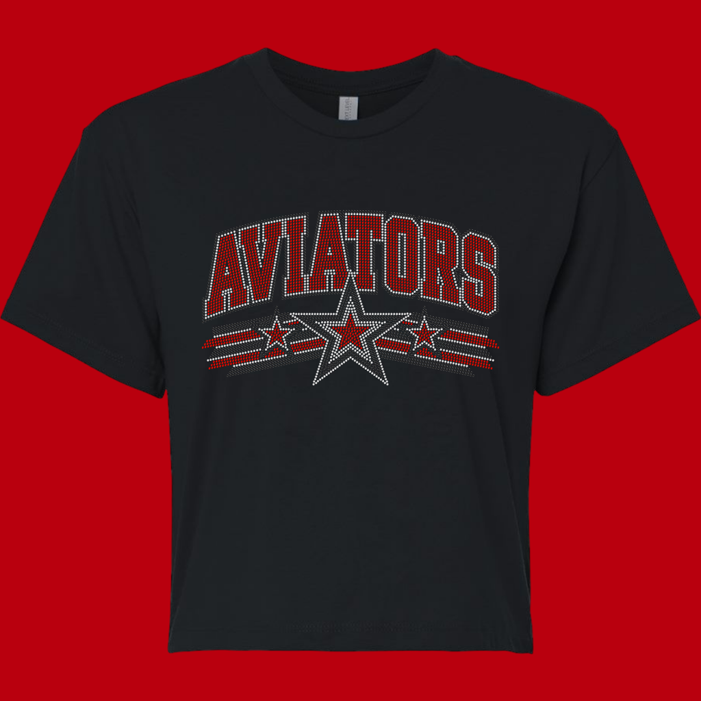 Aviators Bling Crop Tee - Order by 10/18/26
