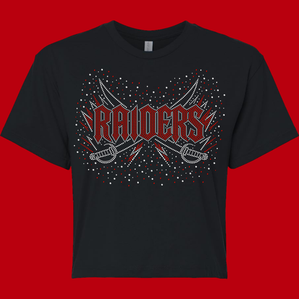 Raiders S/S Crop Bling Tee - Order by 10/18/26