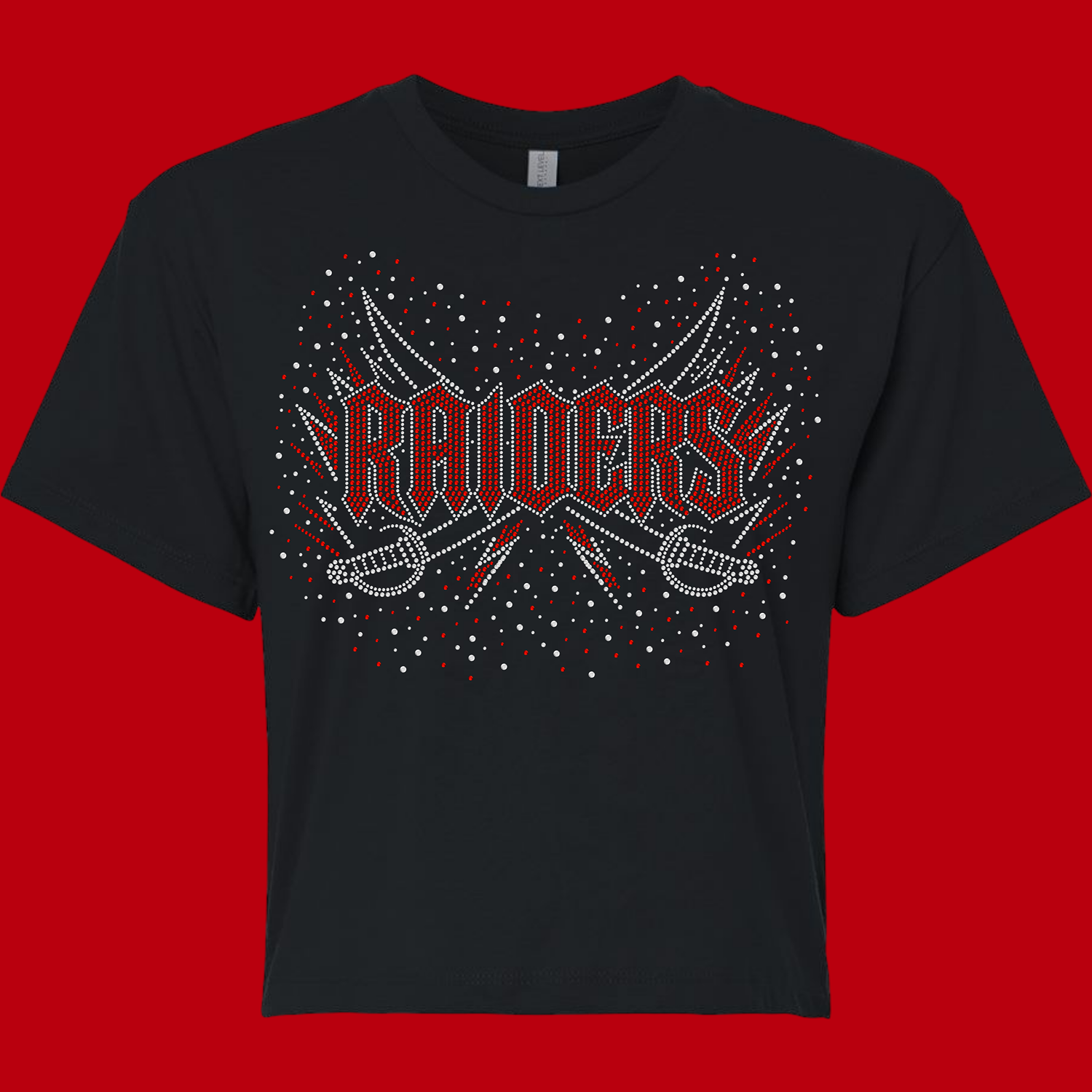 Raiders S/S Crop Bling Tee - Order by 10/18/26